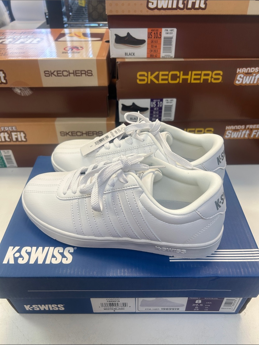 K-Swiss Women’s Size 8 Lace-Up Sneakers in White 0516